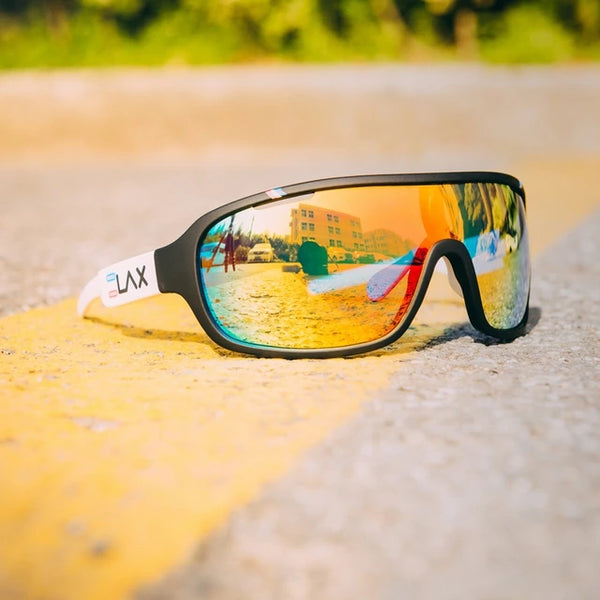 EnduBlade Elax Cycling Sunglasses Orange Mirror Lens | Black Frame