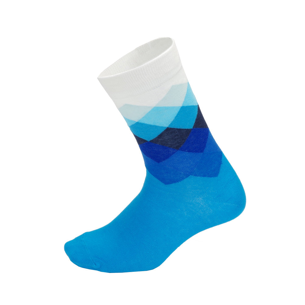 Blue Geometric Cycling Socks - Vogue Cycling